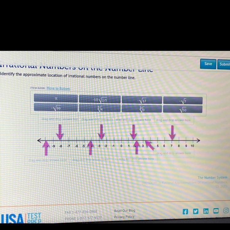 Irrational numbers on a number line pls help!!-example-1