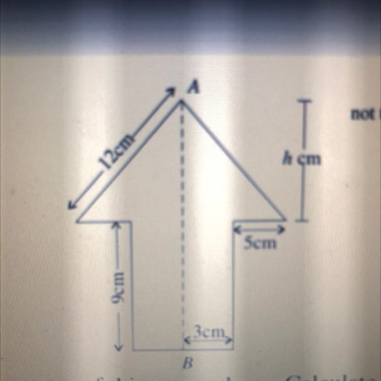 AB is a line of symmetry of this arrow shape. A)Calculate The Perimeter of the shape-example-1