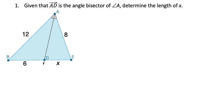 Given that is the angle bisector of-example-1