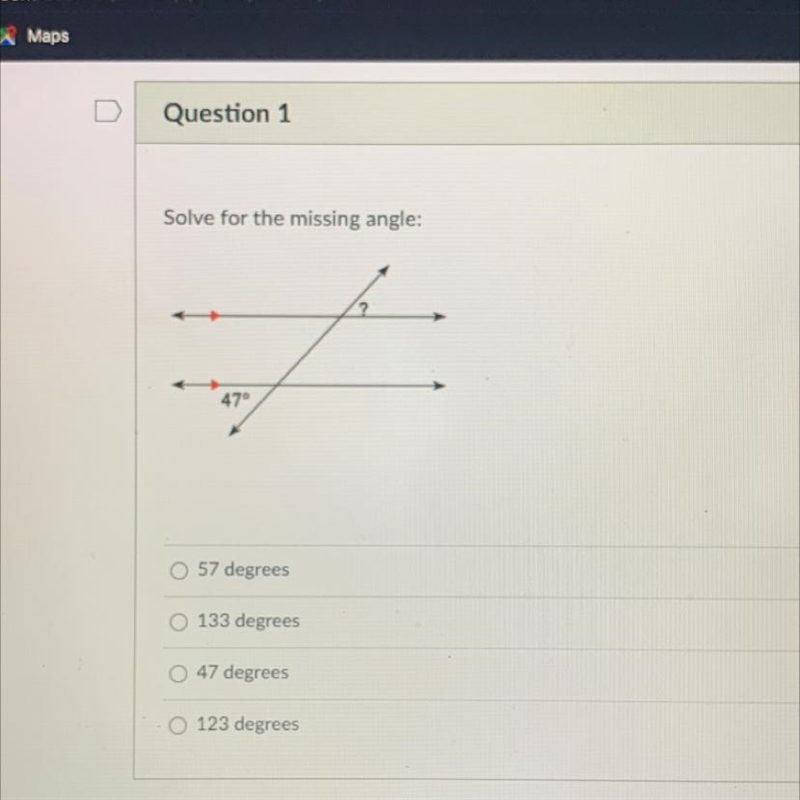 Solve for the missing angle:-example-1