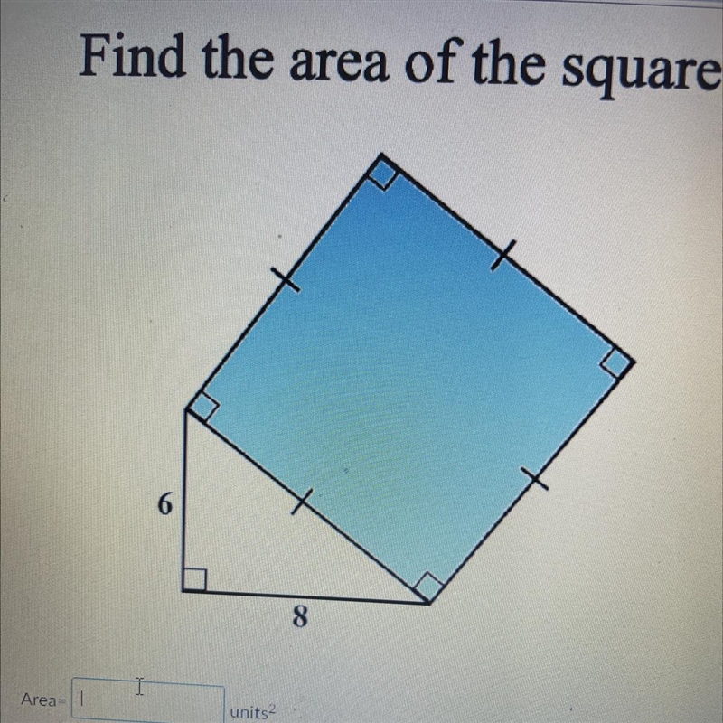 Find the area of the square-example-1