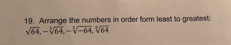 Arrange the numbers in order from least to greatest:-example-1