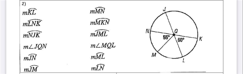 Solve for the missing arcs-example-1