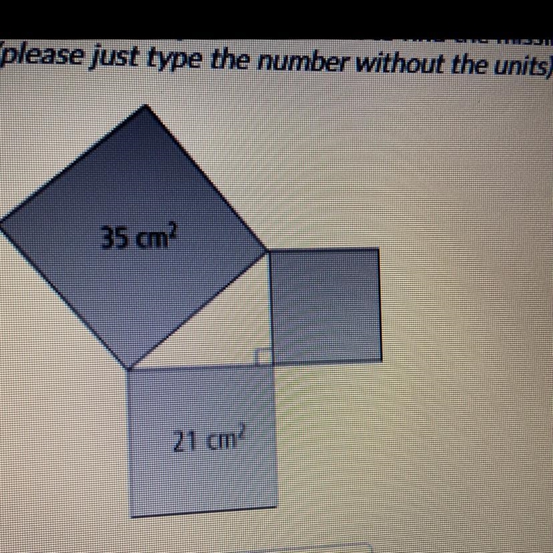 Use the Pythagorean theorem to find the missing area-example-1