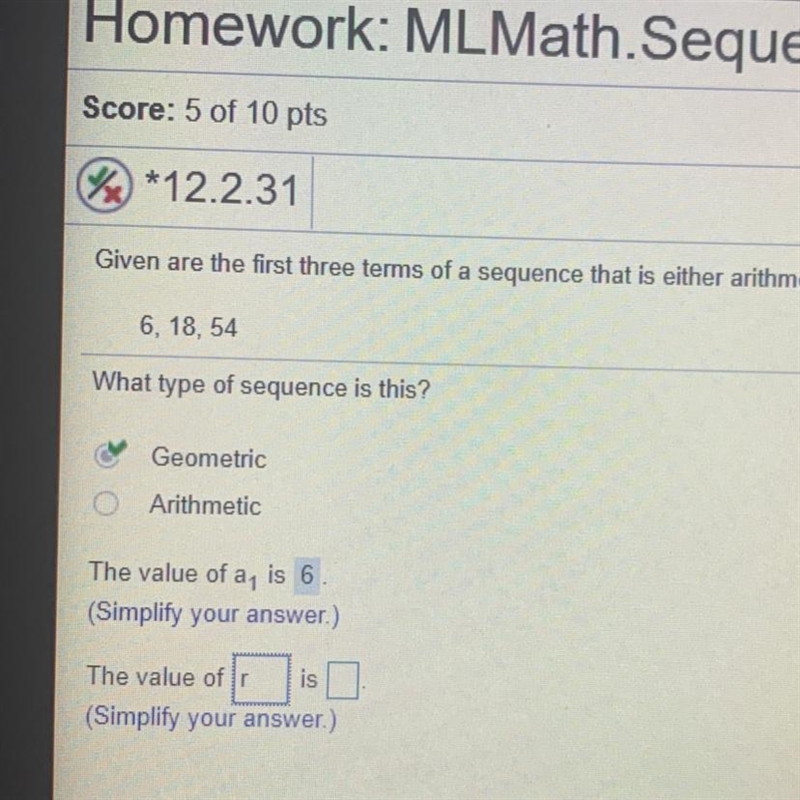 The value of r is ?-example-1