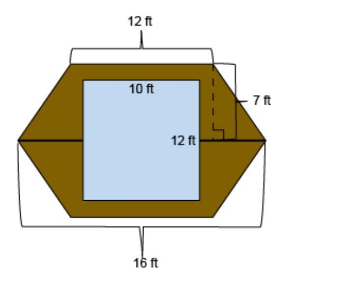 The conference table top shown is the shape of two congruent trapezoids. The table-example-1