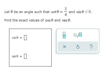 Find the exact values of csc and sec-example-1