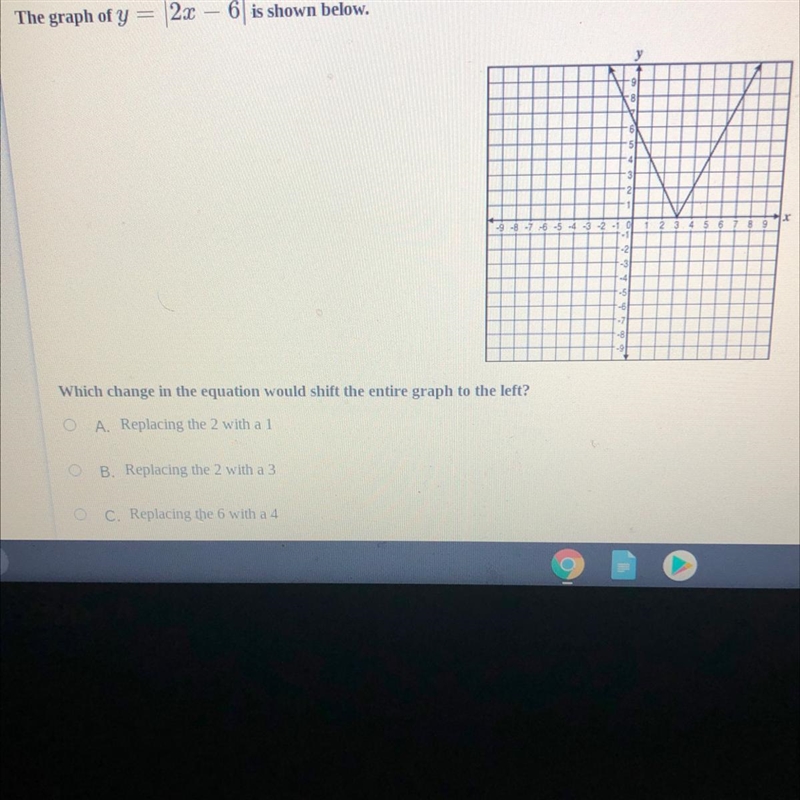 Which change in the equation would shift the entire graph to the left?-example-1