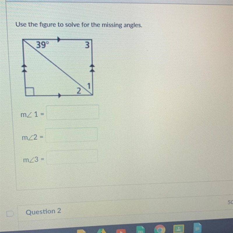 Use the figure to solve for the missing angles-example-1