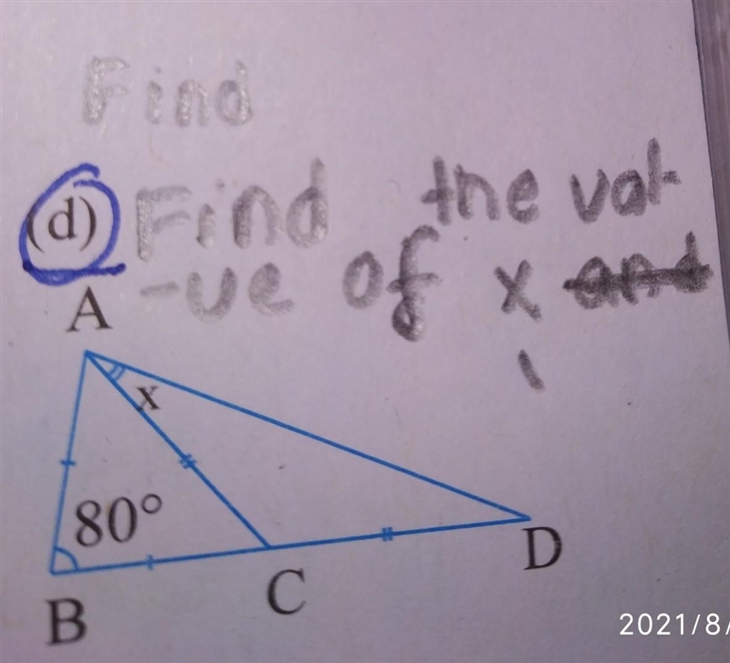 Please solve it find the value of x​-example-1