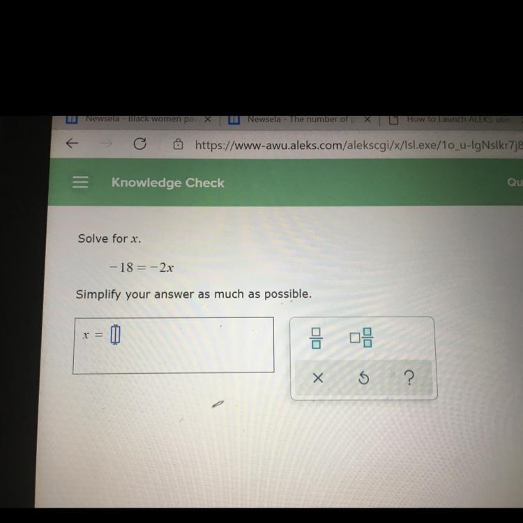 Solve for x. Simplify your answer as much possible-example-1