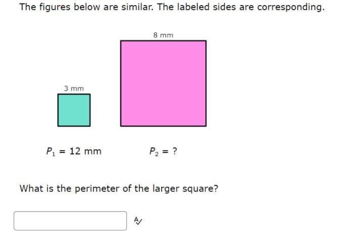 Geometry help please. What is the perimeter of the larger square?-example-1