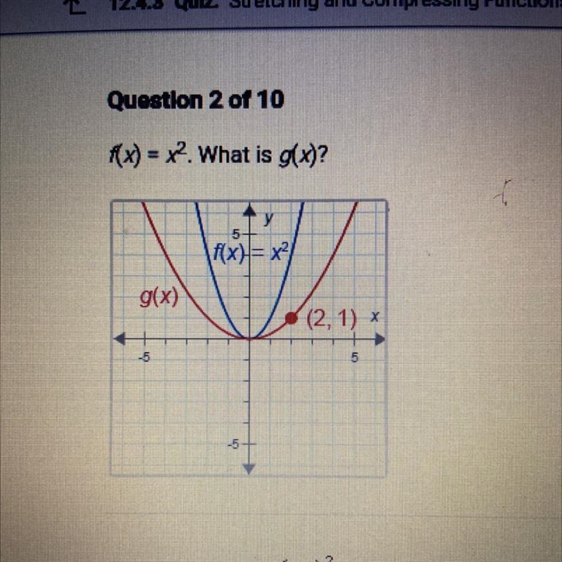 F(x)=x^2. What is g(x)?-example-1