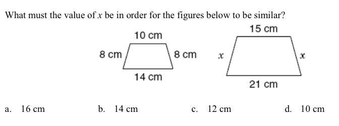 Someone Please help me..What must the value of x be in order for the figures below-example-1