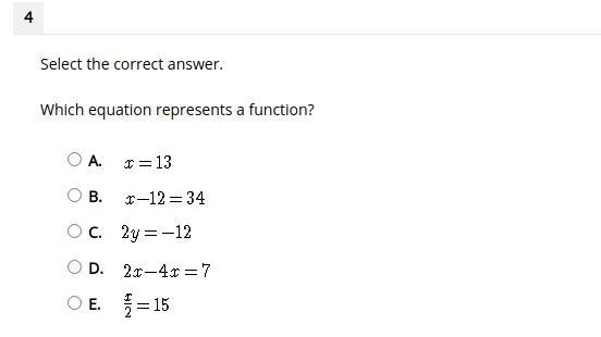 Which equation represents a function?-example-1