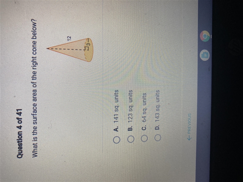 Pls help quickly!! :( what is the surface area of the right cone below?-example-1