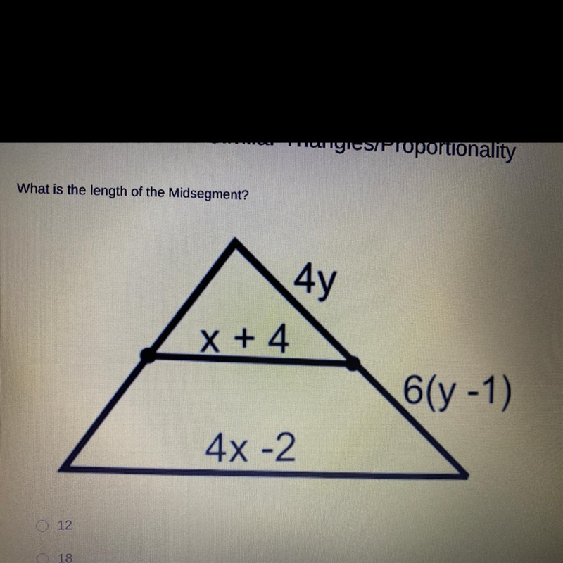 What is the length of the Midsegment?-example-1