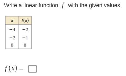 I don't get this. (write a linear function f with the given values)-example-1