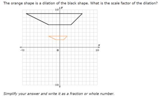 The orange shape is a dilation of the black shape. what is the scale factor of the-example-1