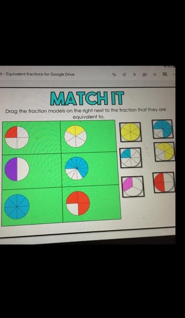 Match equivalent fraction​-example-1