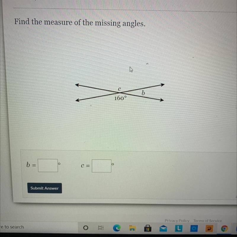 Find the measure of the missing angles.-example-1