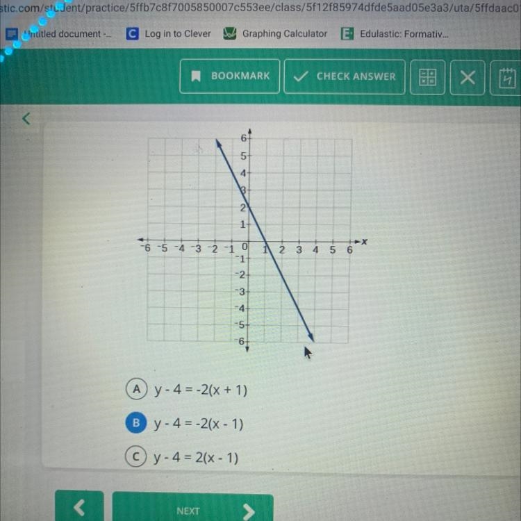 I need help on this and D is y+4=2(x+1)-example-1