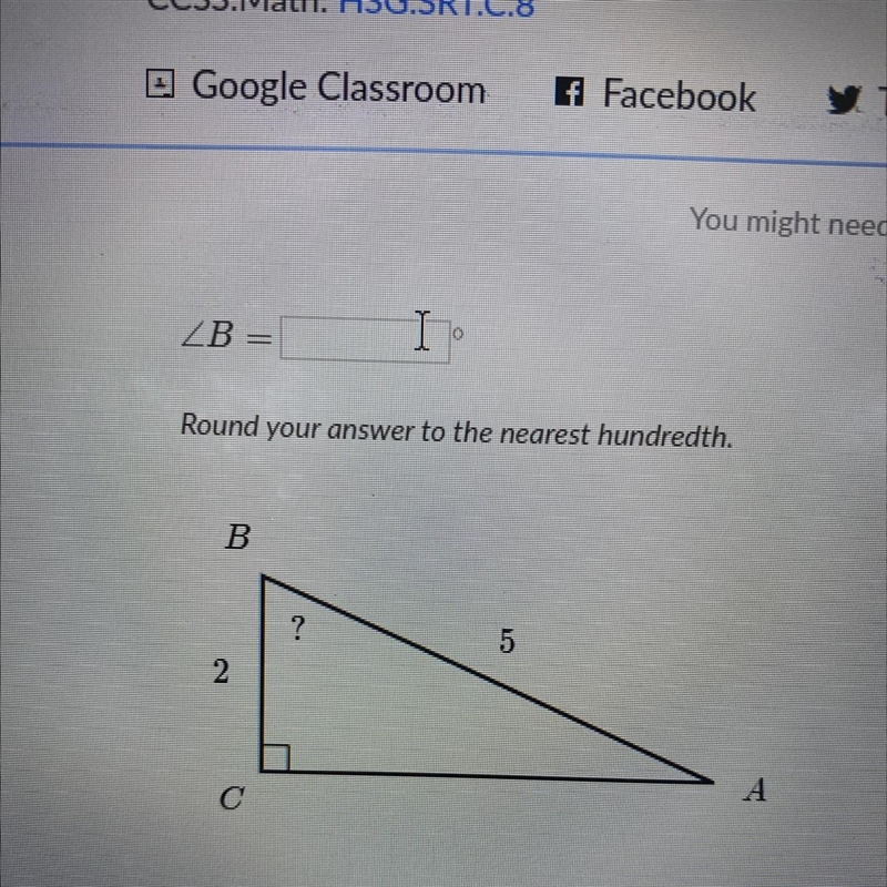 ZB= Round your answer to the nearest hundredth. B ? 5 2 С А-example-1