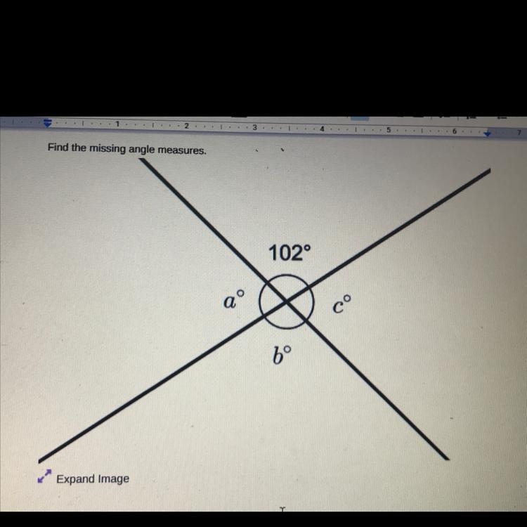 I need to find the missing angle measures.-example-1