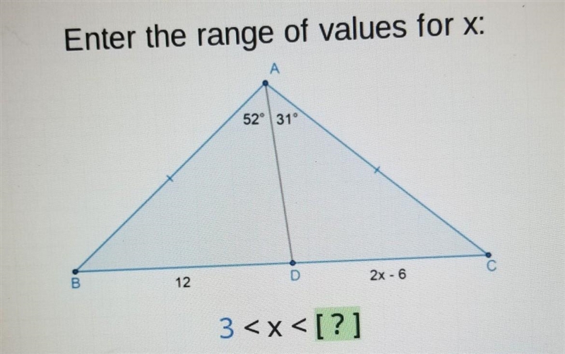 THIS IS DUE IN 5 MINUTES PLEASEEEE Enter the range of values for x: 3 < x < [?]​-example-1