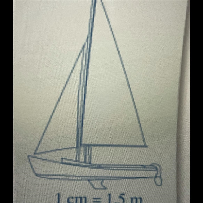 you have a scale drawing of a boat. the length of the boat on the drawing is 3 cm-example-1