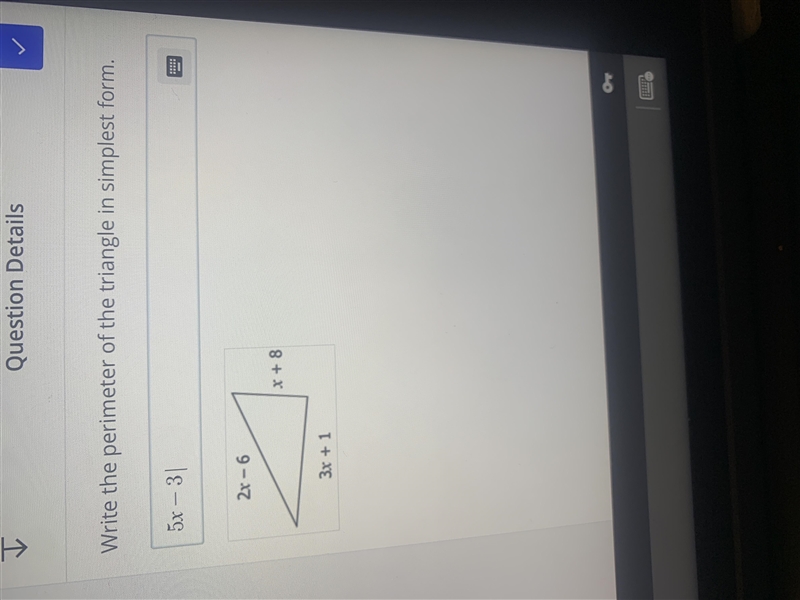 Can you help me in write the perimeter of the triangle in simplest-example-1