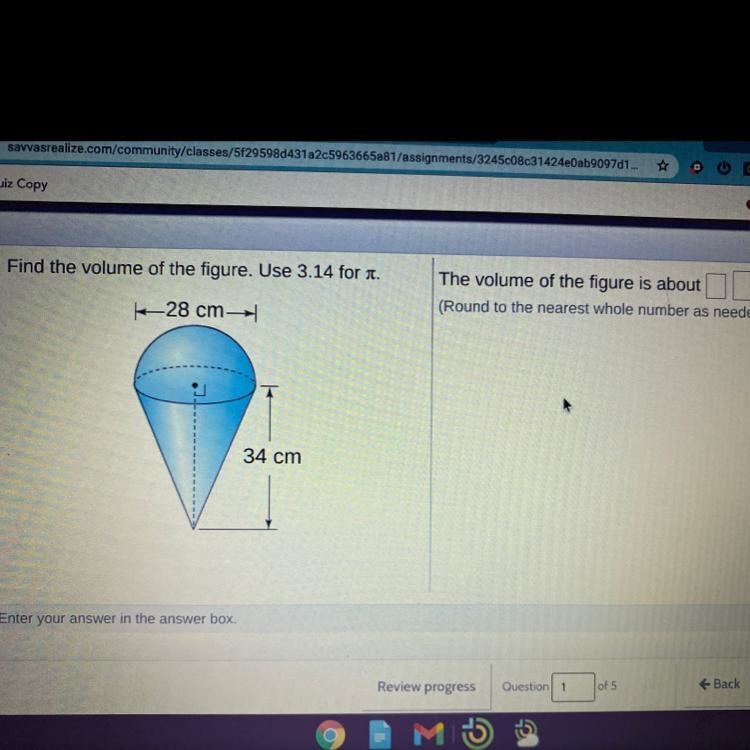 Find the volume of the figure. Use 3.14 for pi-example-1