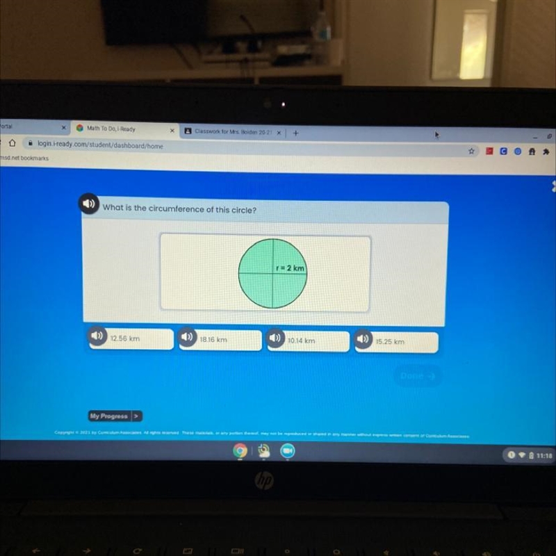 What is the circumference of this circle?-example-1