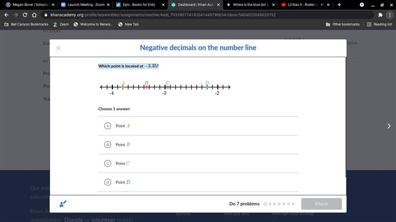 Which point is located at -3.35?-example-1