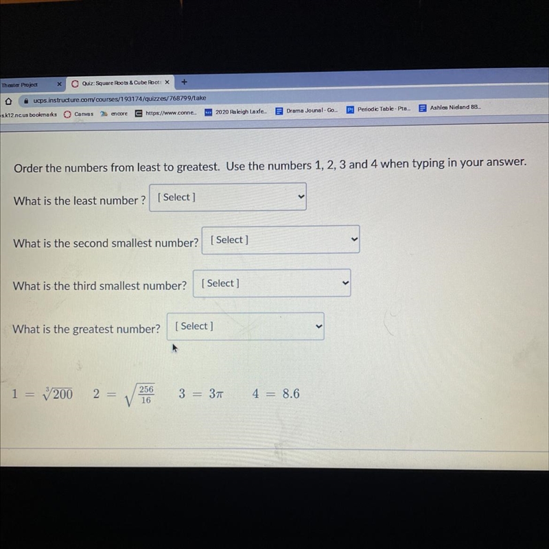 Order numbers from least to graders using 1,2,3,4-example-1