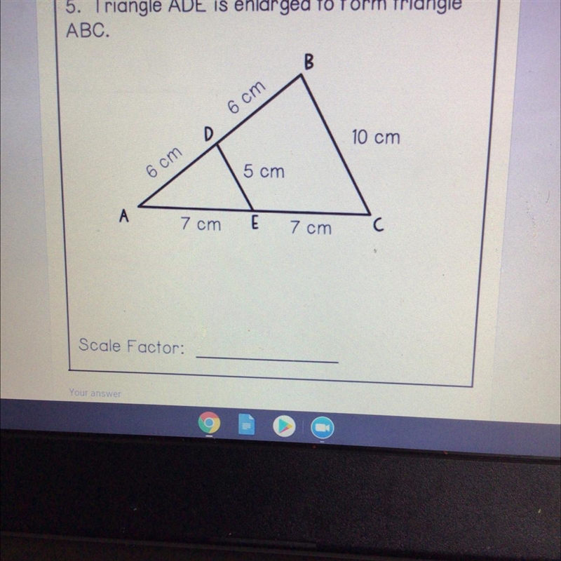 5. Triangle ADE is enlarged to form triangle-example-1