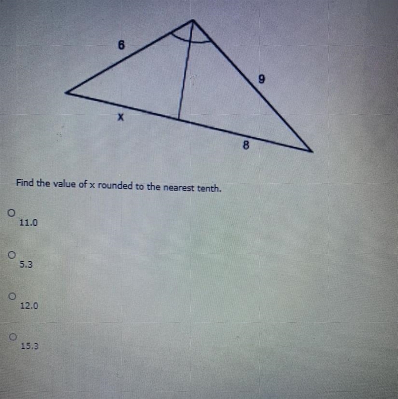 Find the value of x rounded to the nearest tenth.-example-1