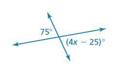 Question 1 Tell whether the angles are adjacent or vertical. Then find the value of-example-1