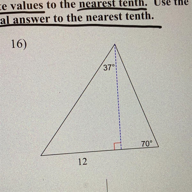 find the area of each triangle. round intermediate values to the nearest tenth. use-example-1