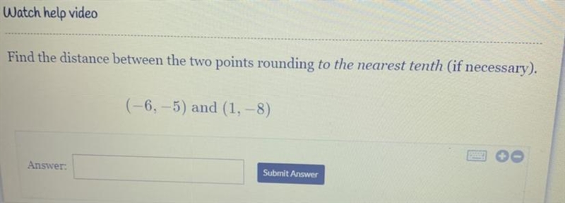 Find the distance between the two points rounding to the nearest tenth! PLEASE HELP-example-1