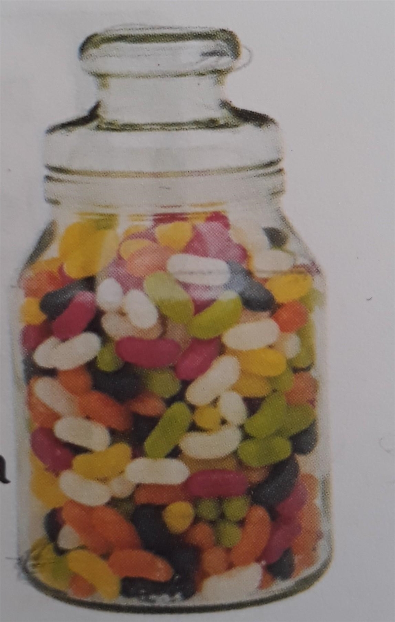 Estimate number of jelly beans in 1 litre jar.​-example-1