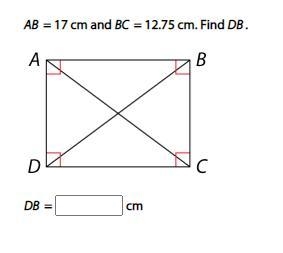 AB= 17 cm and BC= 12.75cm Find DB.-example-1