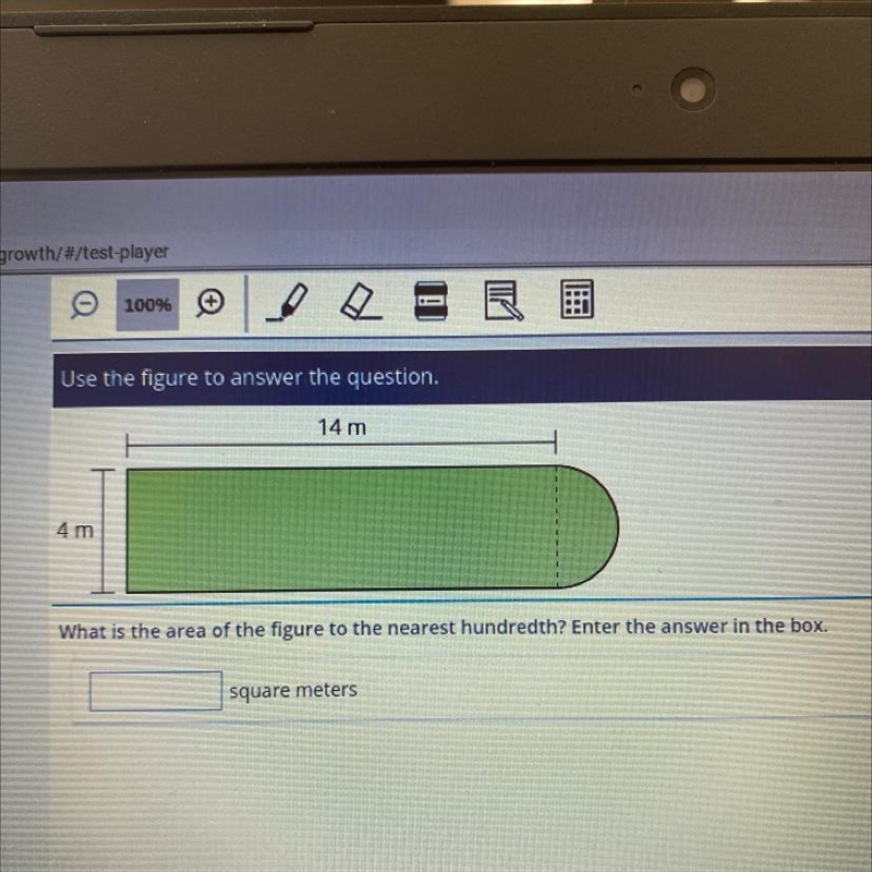 14 m 4m What is the area of the figure to the nearest hundredth? Enter the answer-example-1