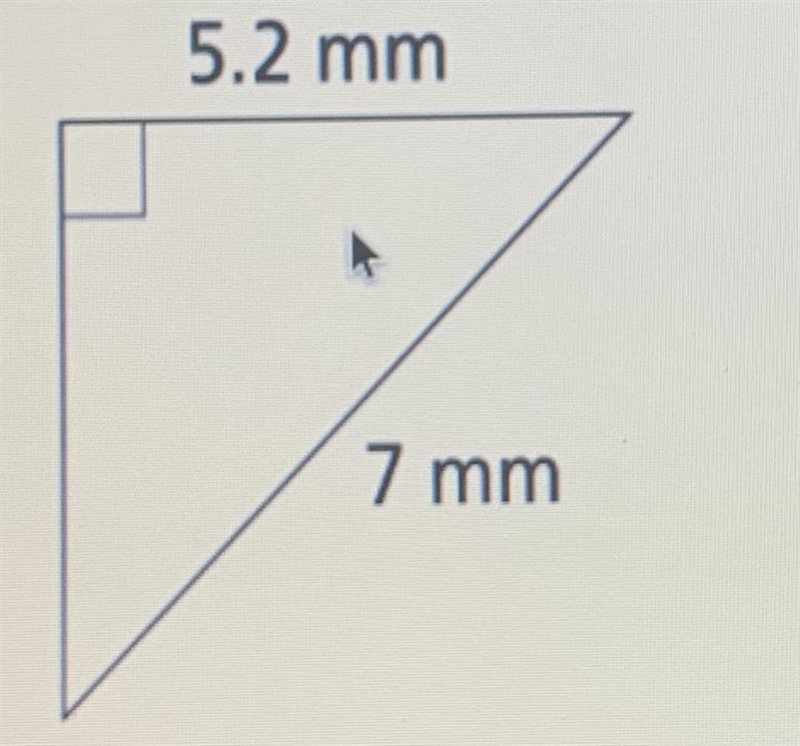 Find the missing side length to the nearest tenth of a millimeter. Enter your answer-example-1