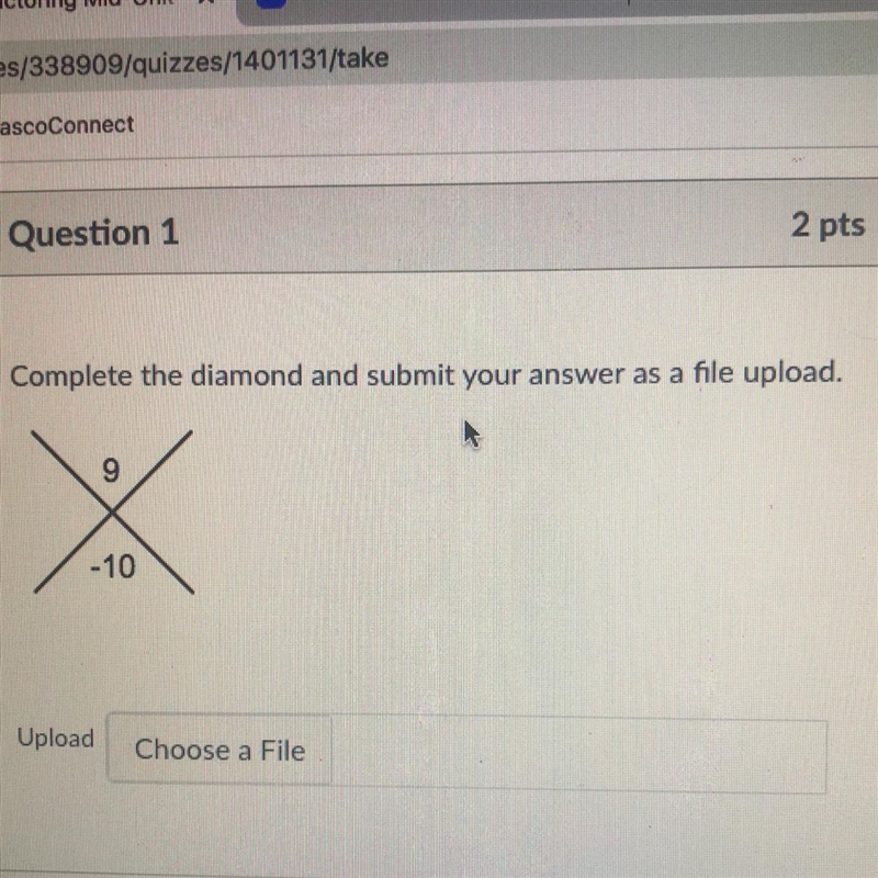 Complete the diamond and submit your answer as a file upload. 9 -10-example-1