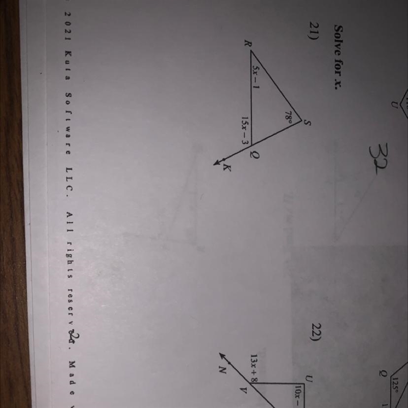 Solve for x. 78 5x-1 15x-3-example-1