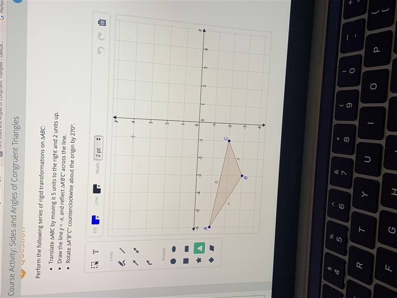 PLEASE HURRY perform the following series of rigid transformations on ∆abc translate-example-1