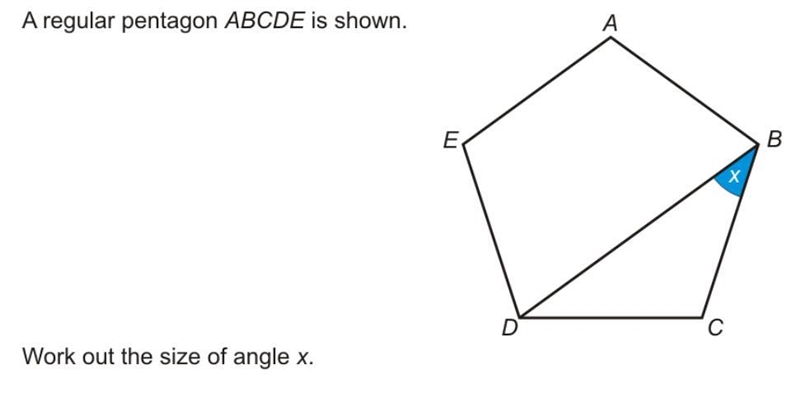 Work out the size of angle x. help :)-example-1