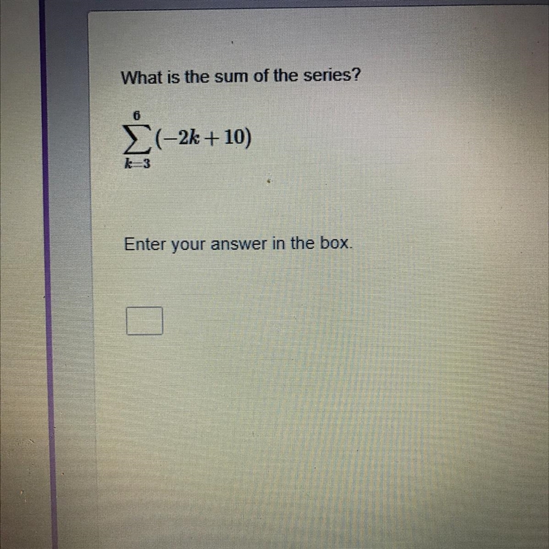 Please help ASAP!!!! What is the sum of this series?-example-1