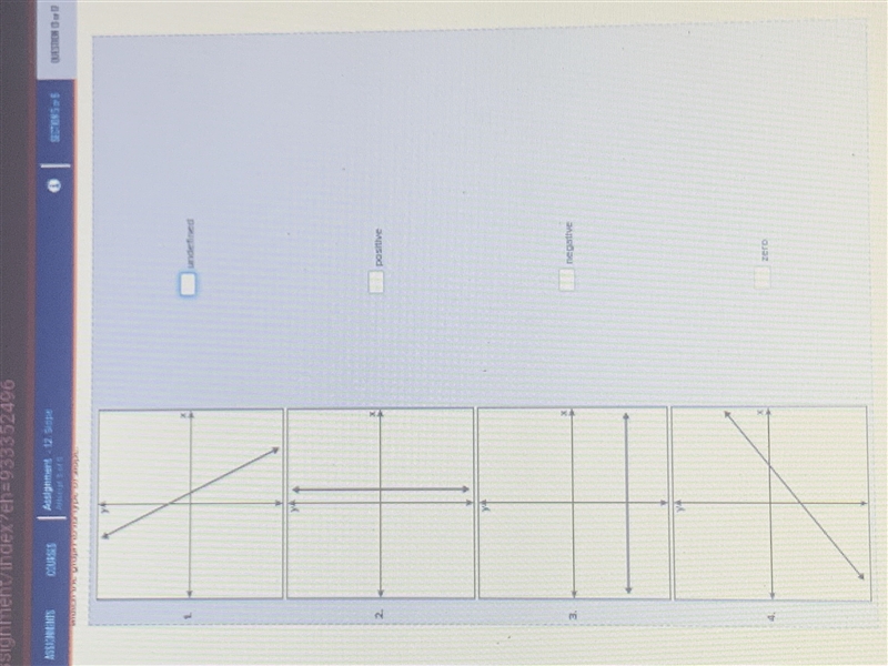 Match the graphs Undefined Positive Negative Zero-example-1